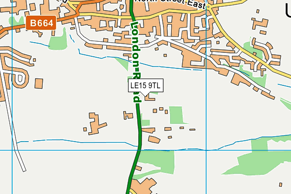 LE15 9TL map - OS VectorMap District (Ordnance Survey)