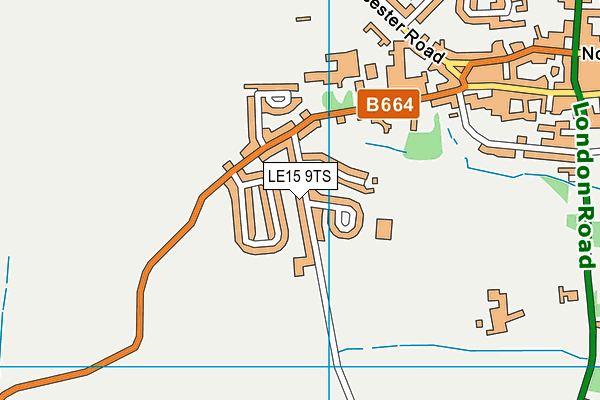 LE15 9TS map - OS VectorMap District (Ordnance Survey)