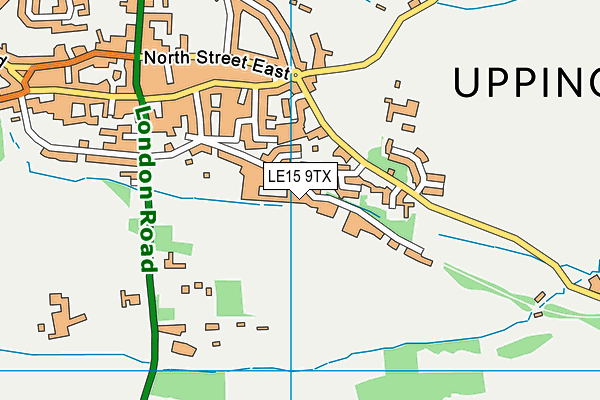 LE15 9TX map - OS VectorMap District (Ordnance Survey)