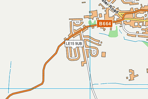 LE15 9UB map - OS VectorMap District (Ordnance Survey)
