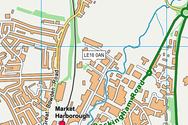 LE16 0AN map - OS VectorMap District (Ordnance Survey)