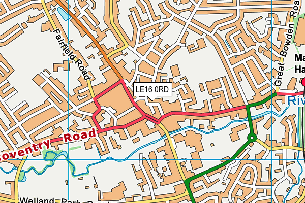 LE16 0RD map - OS VectorMap District (Ordnance Survey)