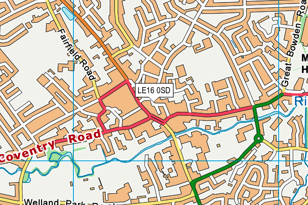 LE16 0SD map - OS VectorMap District (Ordnance Survey)