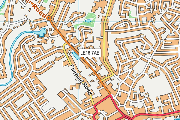 LE16 7AE map - OS VectorMap District (Ordnance Survey)