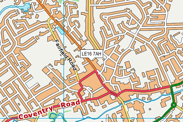 LE16 7AH map - OS VectorMap District (Ordnance Survey)