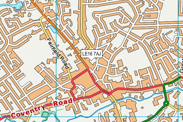 LE16 7AJ map - OS VectorMap District (Ordnance Survey)