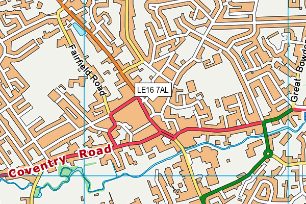 LE16 7AL map - OS VectorMap District (Ordnance Survey)