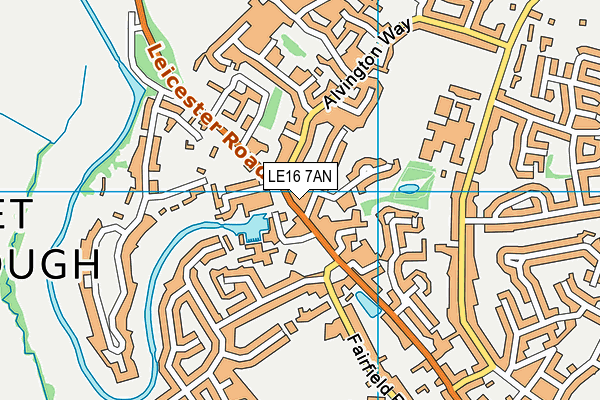 LE16 7AN map - OS VectorMap District (Ordnance Survey)