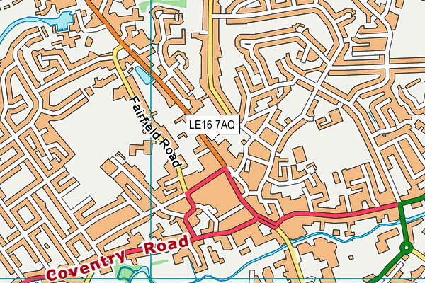 LE16 7AQ map - OS VectorMap District (Ordnance Survey)