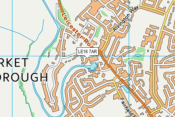 LE16 7AR map - OS VectorMap District (Ordnance Survey)