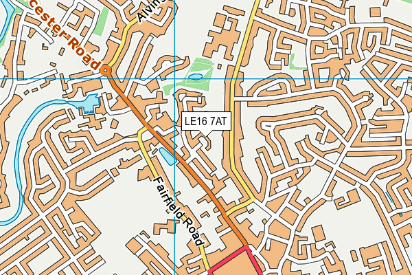 LE16 7AT map - OS VectorMap District (Ordnance Survey)