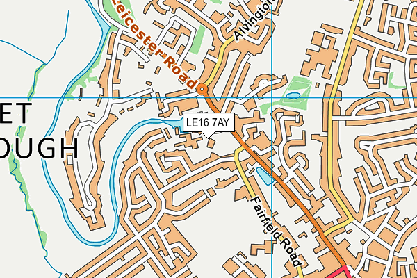 LE16 7AY map - OS VectorMap District (Ordnance Survey)