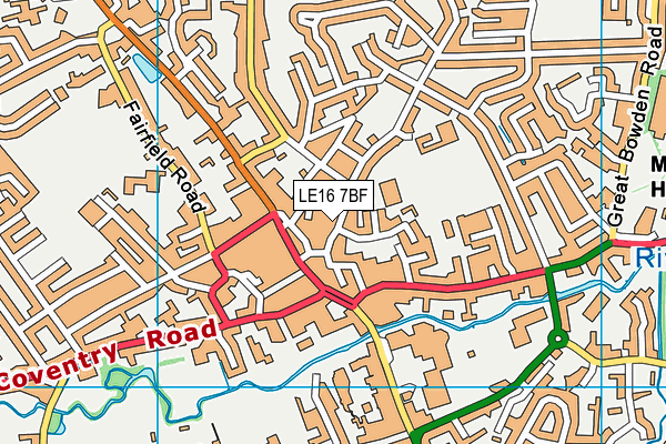 LE16 7BF map - OS VectorMap District (Ordnance Survey)