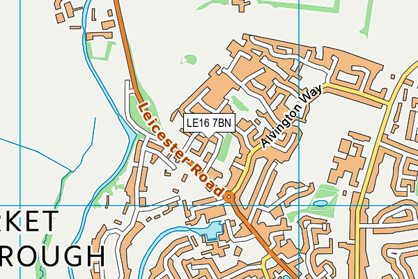 LE16 7BN map - OS VectorMap District (Ordnance Survey)