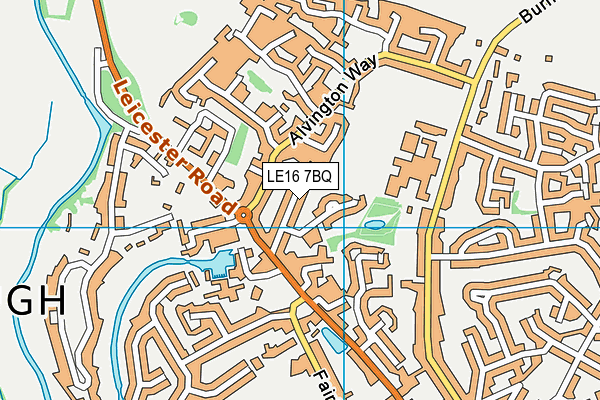 LE16 7BQ map - OS VectorMap District (Ordnance Survey)