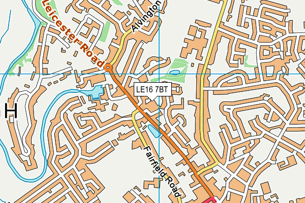 LE16 7BT map - OS VectorMap District (Ordnance Survey)