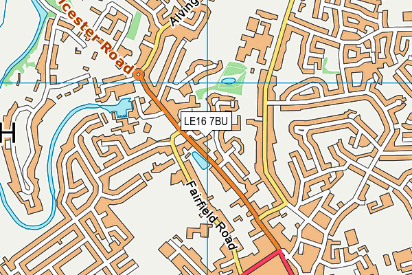 LE16 7BU map - OS VectorMap District (Ordnance Survey)