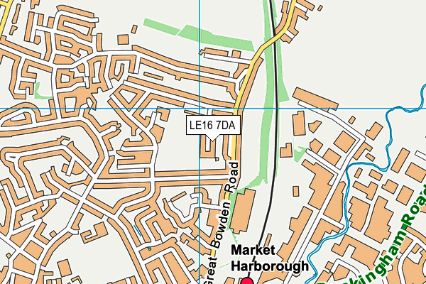LE16 7DA map - OS VectorMap District (Ordnance Survey)