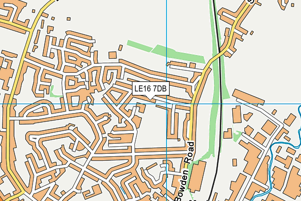 LE16 7DB map - OS VectorMap District (Ordnance Survey)
