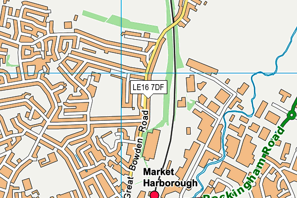 LE16 7DF map - OS VectorMap District (Ordnance Survey)