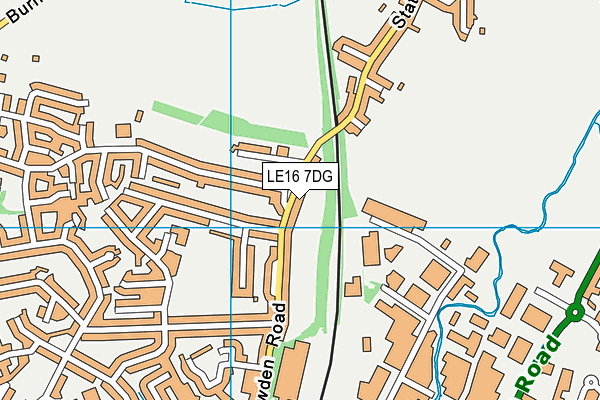 LE16 7DG map - OS VectorMap District (Ordnance Survey)