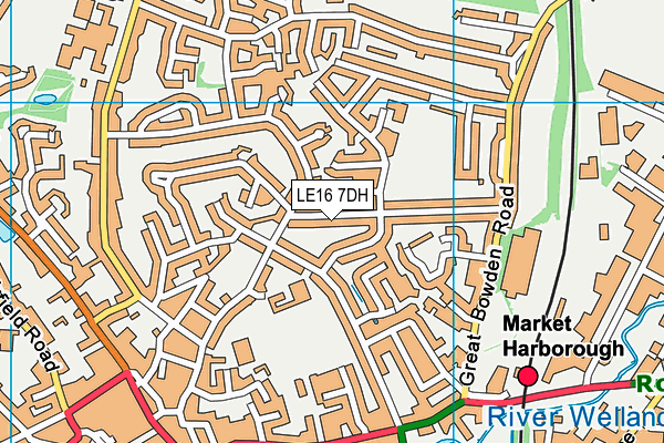 LE16 7DH map - OS VectorMap District (Ordnance Survey)