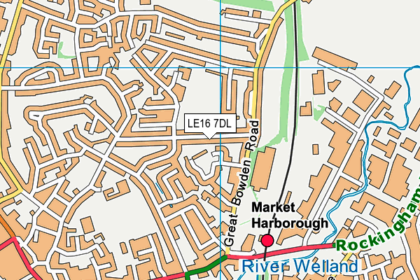 LE16 7DL map - OS VectorMap District (Ordnance Survey)