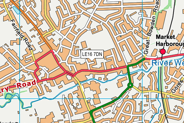 LE16 7DN map - OS VectorMap District (Ordnance Survey)