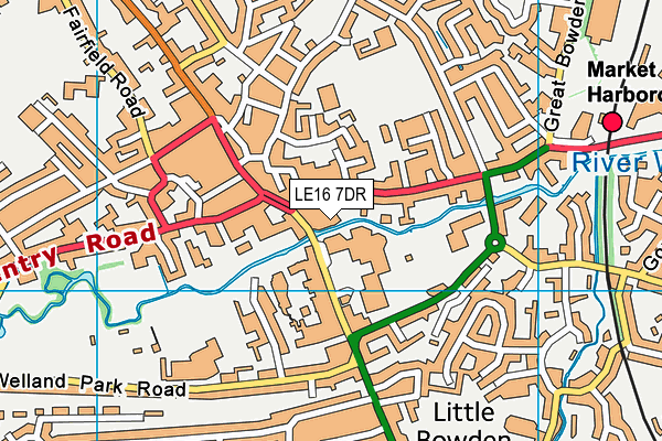 LE16 7DR map - OS VectorMap District (Ordnance Survey)