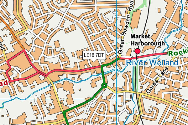 LE16 7DT map - OS VectorMap District (Ordnance Survey)