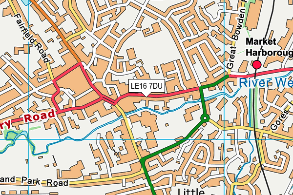 LE16 7DU map - OS VectorMap District (Ordnance Survey)