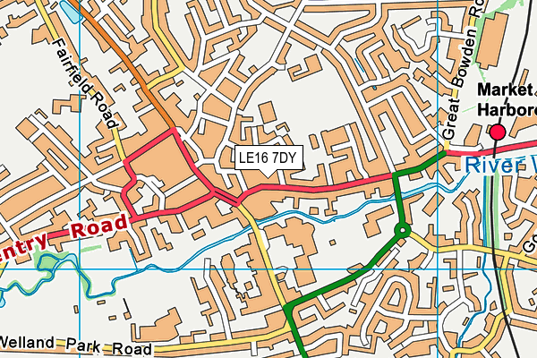 LE16 7DY map - OS VectorMap District (Ordnance Survey)