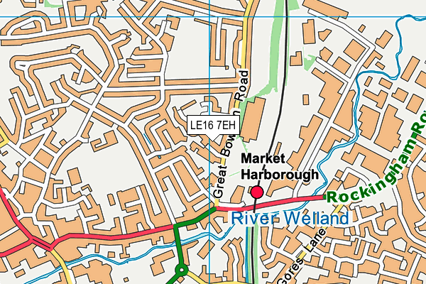 LE16 7EH map - OS VectorMap District (Ordnance Survey)