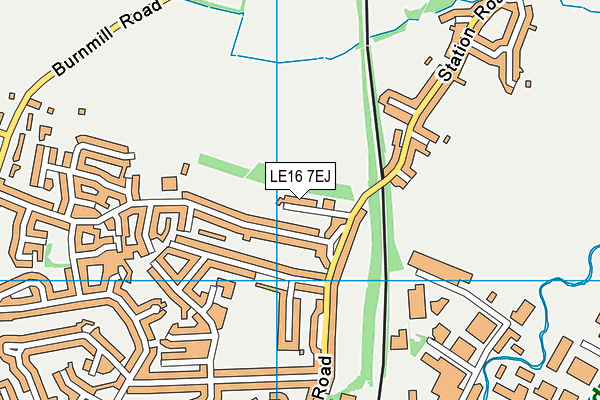 LE16 7EJ map - OS VectorMap District (Ordnance Survey)