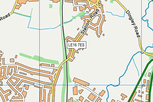 LE16 7ES map - OS VectorMap District (Ordnance Survey)