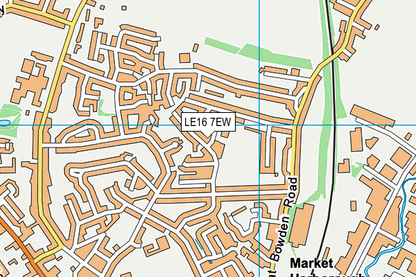 LE16 7EW map - OS VectorMap District (Ordnance Survey)