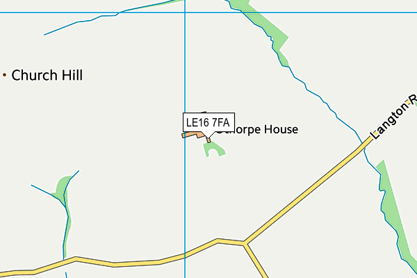LE16 7FA map - OS VectorMap District (Ordnance Survey)
