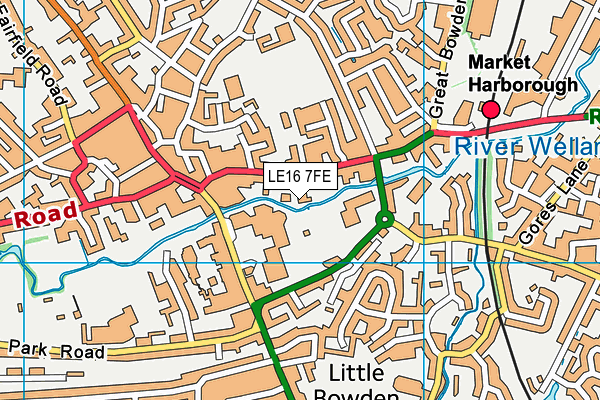 LE16 7FE map - OS VectorMap District (Ordnance Survey)