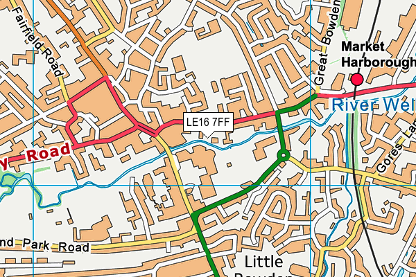 LE16 7FF map - OS VectorMap District (Ordnance Survey)
