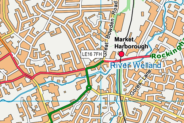 LE16 7FH map - OS VectorMap District (Ordnance Survey)