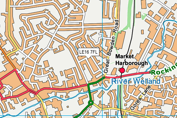 LE16 7FL map - OS VectorMap District (Ordnance Survey)