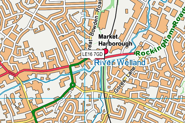 LE16 7GD map - OS VectorMap District (Ordnance Survey)