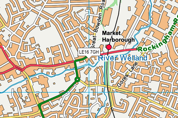 LE16 7GH map - OS VectorMap District (Ordnance Survey)