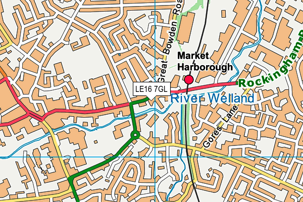 LE16 7GL map - OS VectorMap District (Ordnance Survey)