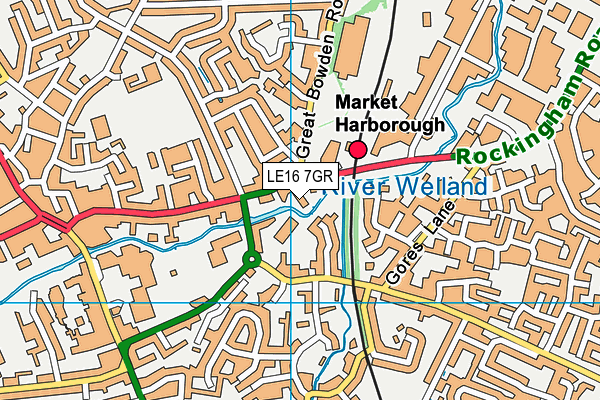 LE16 7GR map - OS VectorMap District (Ordnance Survey)