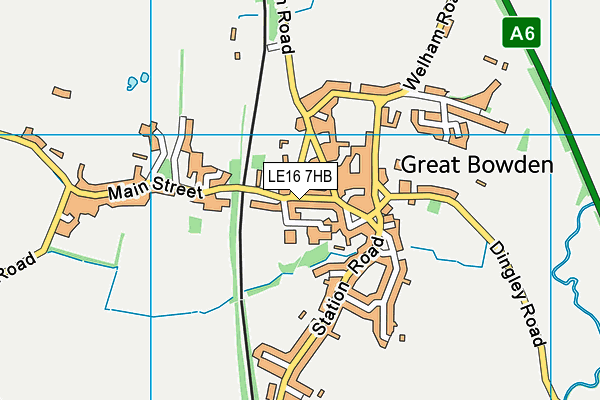 LE16 7HB map - OS VectorMap District (Ordnance Survey)