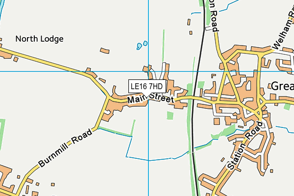 LE16 7HD map - OS VectorMap District (Ordnance Survey)
