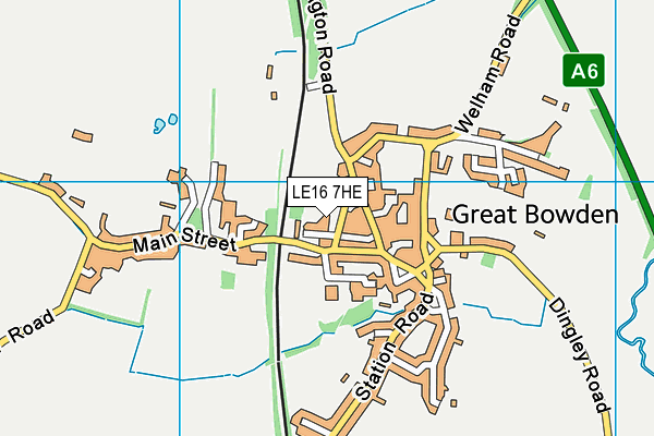LE16 7HE map - OS VectorMap District (Ordnance Survey)