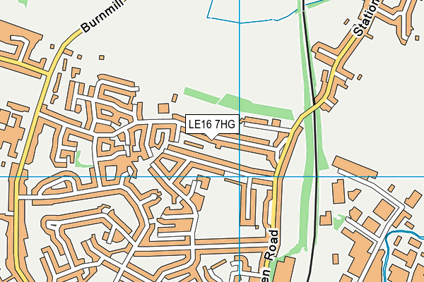 LE16 7HG map - OS VectorMap District (Ordnance Survey)