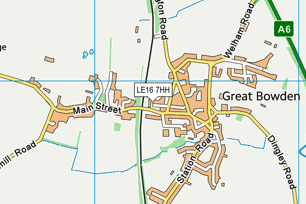 LE16 7HH map - OS VectorMap District (Ordnance Survey)